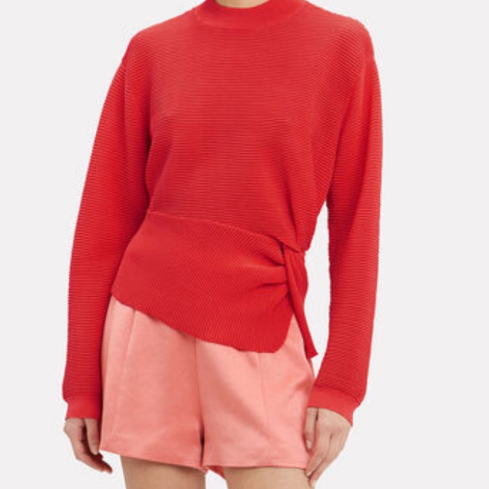 Michelle Mason Mock Neck, Long Sleeves, Twisted Ribbed Sweater